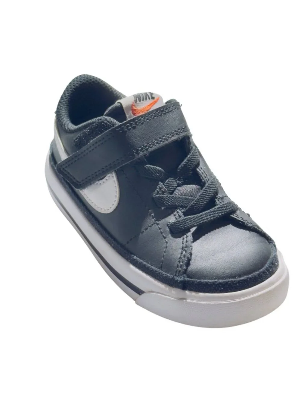 NIKE Toddler Shoes Black & White Sneakers DA5382-002 Size 7.5 Hook & loop Strap